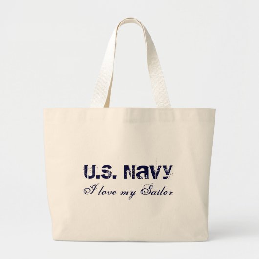 Ik hou van mijn Sailor, Amerikaanse marine Grote Tote Bag (Voorkant)