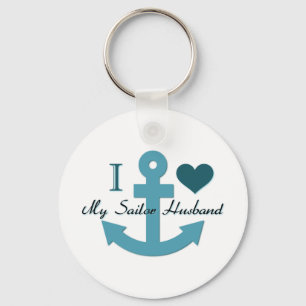 Ik hou van mijn Sailor Husband Sleutelhanger
