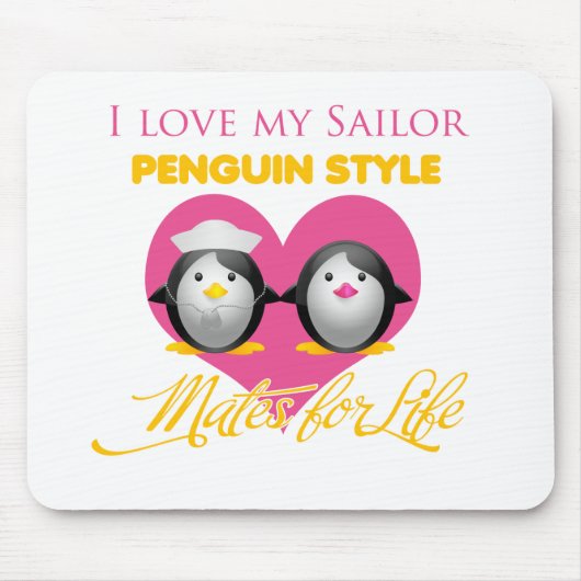 Ik hou van mijn Sailor Penguin Style Muismat (Voorkant)