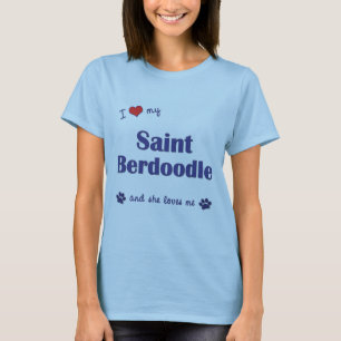 Ik hou van mijn Saint Berdole (Vrouw Dog) T-shirt