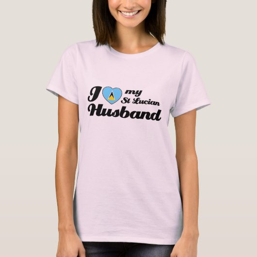 Ik hou van mijn Saint Lucian Husband T-shirt (Voorkant)