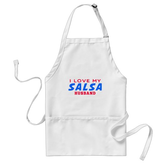 Ik hou van mijn Salsa Husband Standaard Schort (Voorkant)