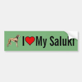 Ik hou van mijn Saluki Dog Bumpersticker (Voorkant)