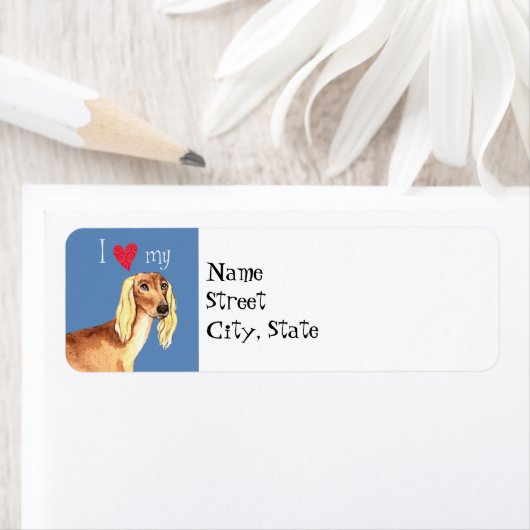 Ik hou van mijn Saluki Etiket (Insitu)