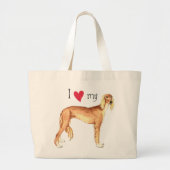 Ik hou van mijn Saluki Grote Tote Bag (Voorkant)