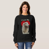 Ik hou van mijn Saluki-hondje Trui (Voorkant volledig)