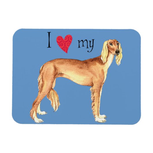 Ik hou van mijn Saluki Magneet (Horizontaal)