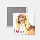 Ik hou van mijn Saluki Magneet (Voorkant / Achterkant)
