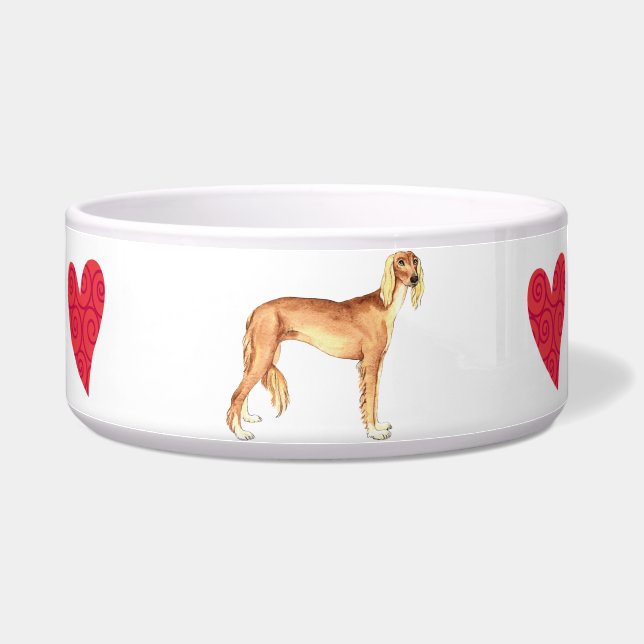Ik hou van mijn Saluki Voerbakje (Rechts)