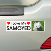 Ik hou van mijn Samoyed Bumpersticker (Op auto)
