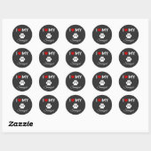 Ik hou van mijn Samoyed hond aangepaste tekst Ronde Sticker (Vel)