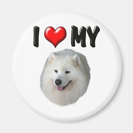 Ik hou van mijn Samoyed Magneet (Voorkant)