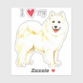 Ik hou van mijn Samoyed Vinyl Sticker (Vel)