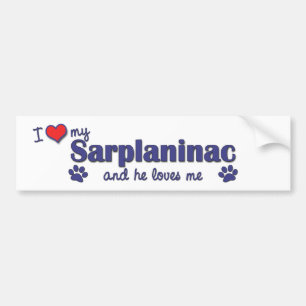 Ik hou van mijn Sarplaninac (Mannelijke hond) Bumpersticker