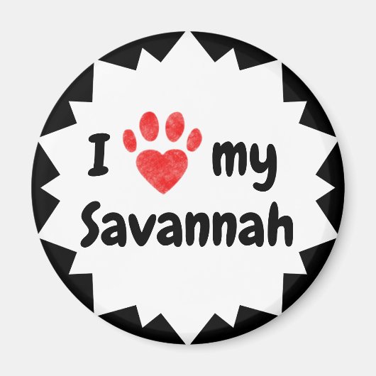 Ik hou van mijn savannah Cat Magneet (Voorkant)