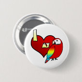 Ik hou van mijn Scarlet Macaw Button (Voorkant /achterkant)