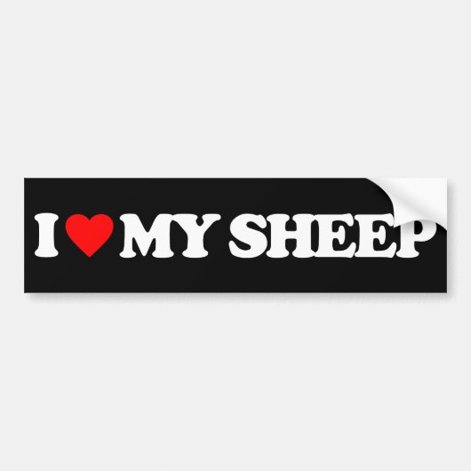 IK HOU VAN MIJN SCHAPEN BUMPERSTICKER (Voorkant)