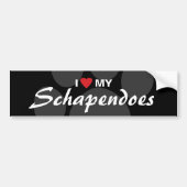 Ik hou van mijn Schapendo's Bumpersticker (Voorkant)