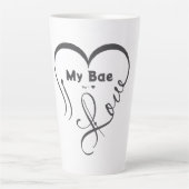 Ik hou van mijn schat • Jij = ♥ Latte Mok (Voorkant)