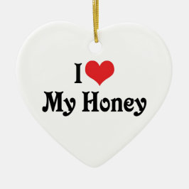 Ik hou van mijn schat keramisch ornament