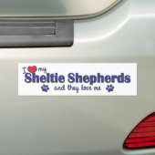 Ik hou van mijn schelpdieren (meerdere honden) bumpersticker (Op auto)