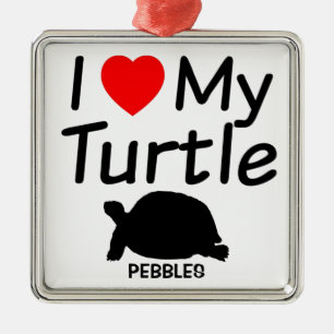 Ik hou van mijn schildpad metalen ornament