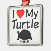 Ik hou van mijn schildpad metalen ornament (Links)