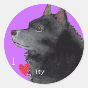 Ik hou van mijn Schipperke Ronde Sticker