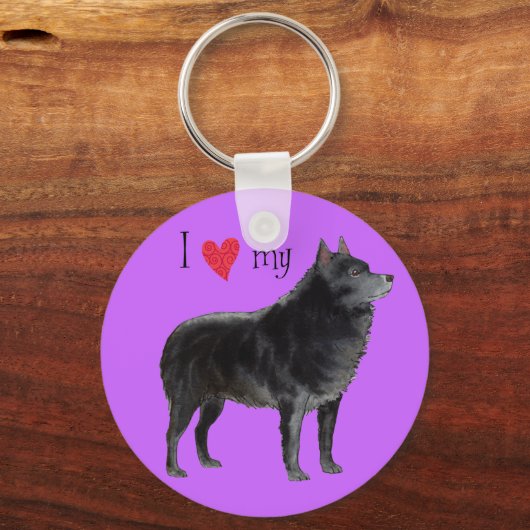 Ik hou van mijn Schipperke Sleutelhanger (Voorkant)