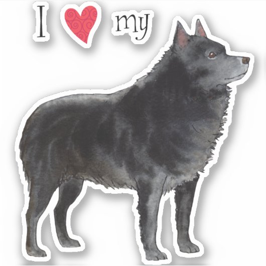Ik hou van mijn Schipperke Vinyl Sticker (Voorkant)