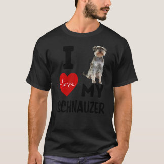 Ik hou van mijn Schnauzer Dog Animal Pet Kleding B T-shirt