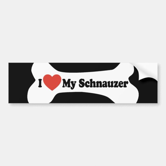 Ik hou van mijn Schnauzer - Dog Bone Bumpersticker (Voorkant)