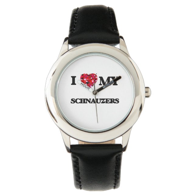 Ik hou van mijn Schnauzer Horloge (Voorkant)