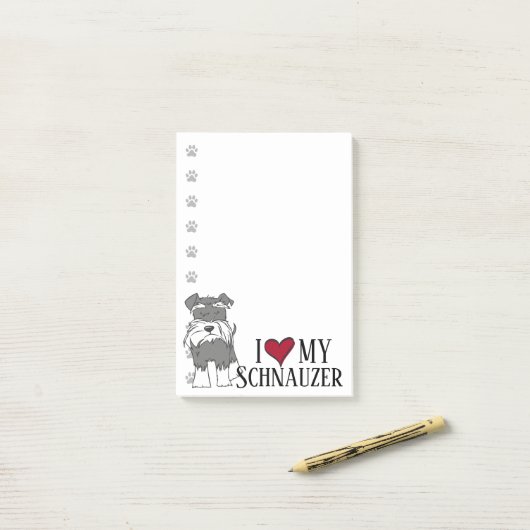 Ik hou van mijn Schnauzer Post-it® Notes (Op bureau)