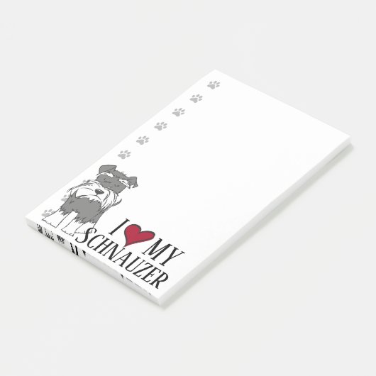 Ik hou van mijn Schnauzer Post-it® Notes (Schuin)