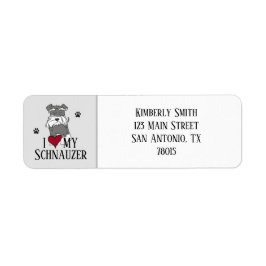 Ik hou van mijn Schnauzer retouradres Etiket