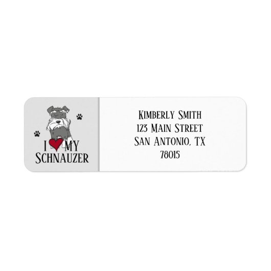 Ik hou van mijn Schnauzer retouradres Etiket (Voorkant)