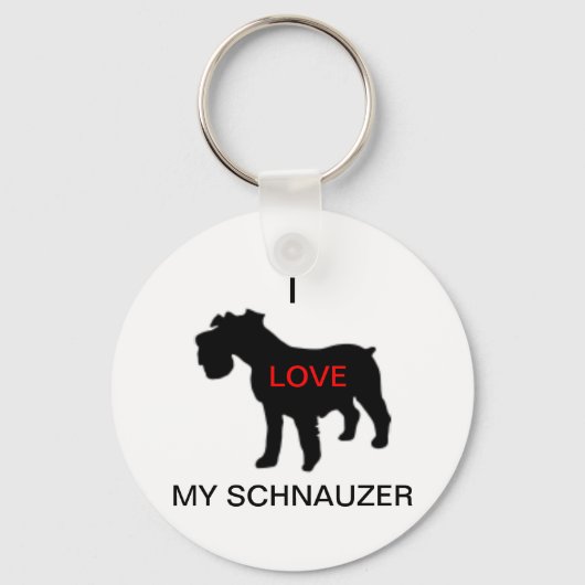ik hou van mijn schnauzer sleutelhanger (Voorkant)