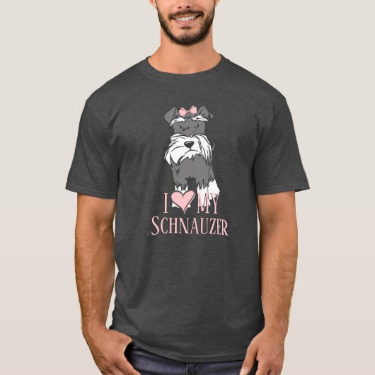 Ik hou van mijn Schnauzer T-shirt (Voorkant)