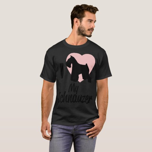 Ik hou van mijn Schnauzer T-shirt (Voorkant volledig)