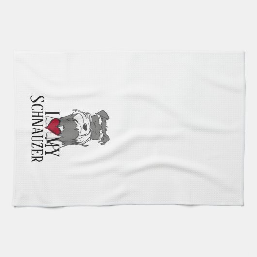 Ik hou van mijn Schnauzer Theedoek (Horizontaal)