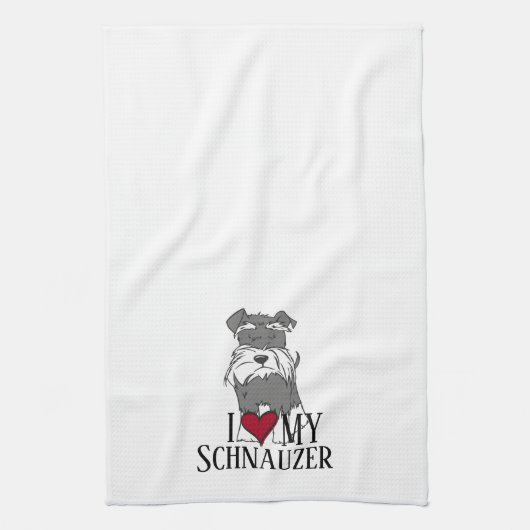 Ik hou van mijn Schnauzer Theedoek (Verticaal)