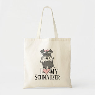 Ik hou van mijn Schnauzer Tote Bag