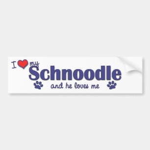 Ik hou van mijn schnoedle (Mannelijke hond) Bumpersticker