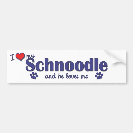 Ik hou van mijn schnoedle (Mannelijke hond) Bumpersticker (Voorkant)