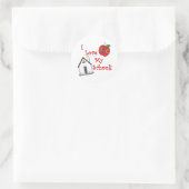 Ik hou van mijn school! ronde sticker (Tas)