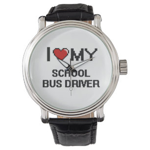 Ik hou van mijn schoolbuschauffeur horloge