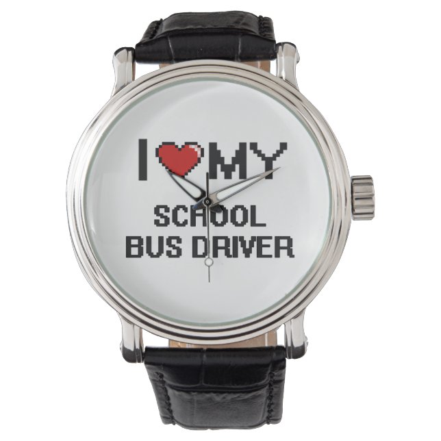 Ik hou van mijn schoolbuschauffeur horloge (Voorkant)