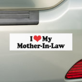 Ik hou van mijn schoonmoeder Bumpersticker (Op auto)