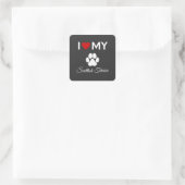 Ik hou van mijn Schotse Terriër hond aangepaste te Vierkante Sticker (Tas)